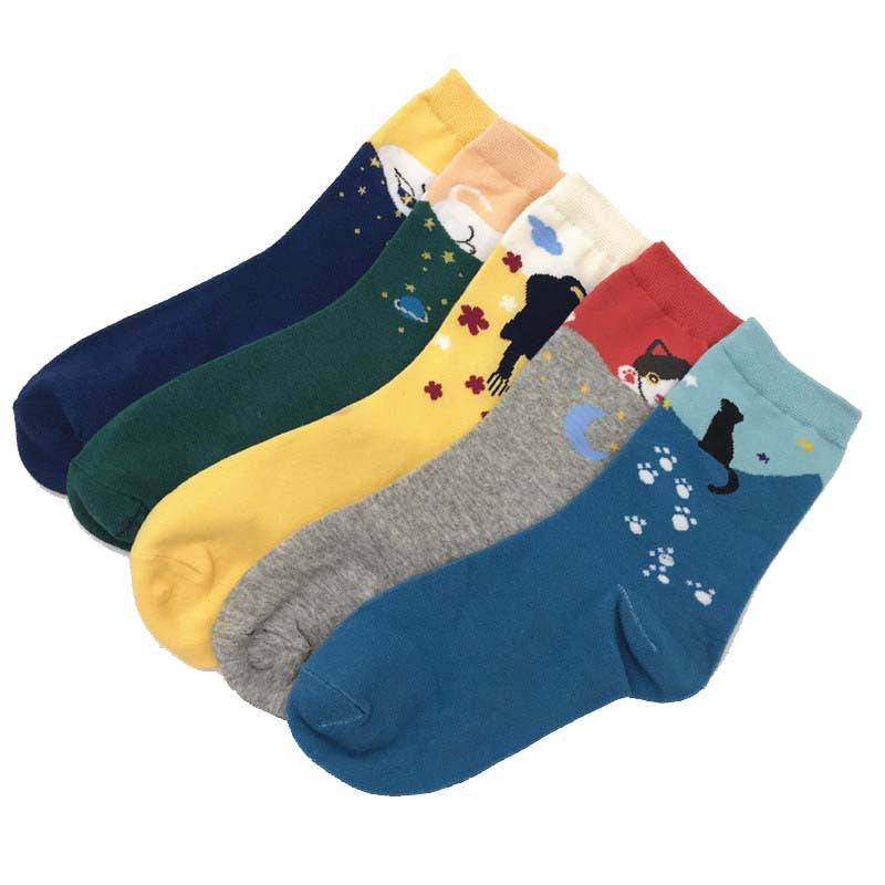 Socken Mit Cartoon-Katzen-Muster