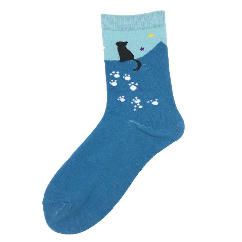 Socken Mit Cartoon-Katzen-Muster