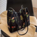 Vintage-Tasche Mit Blumenstickerei