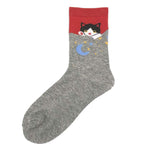 Socken Mit Cartoon-Katzen-Muster