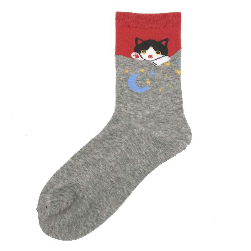 Socken Mit Cartoon-Katzen-Muster