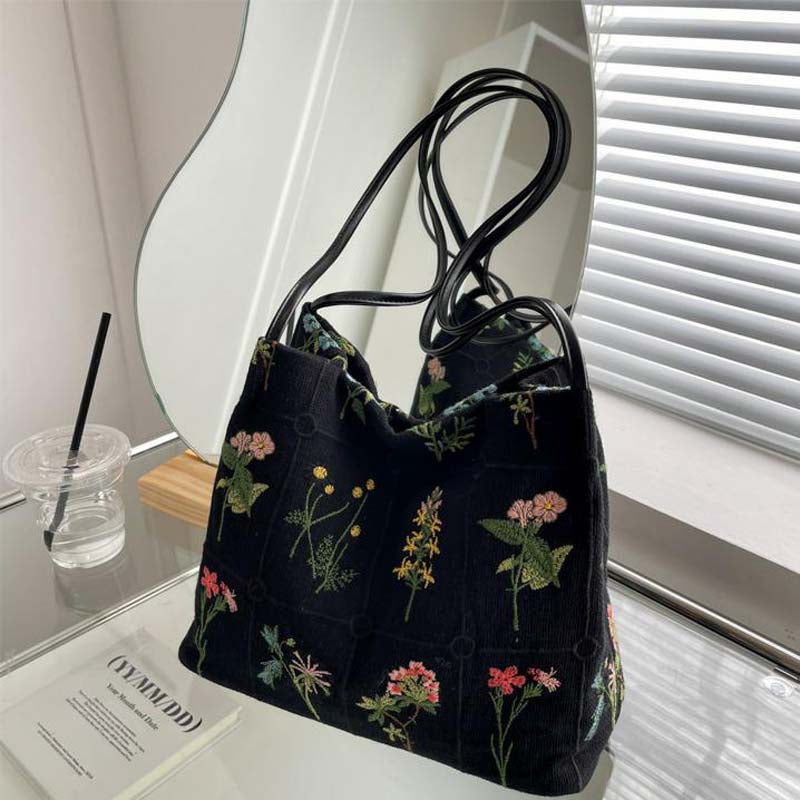 Vintage-Tasche Mit Blumenstickerei