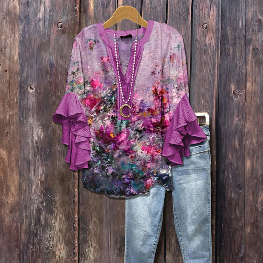 Böhmisches Kleid Mit Blumendruck