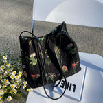 Vintage-Tasche Mit Blumenstickerei