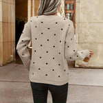 Lässiger Strickpullover Mit Polka Dots