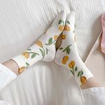 Lässige Blumensocken