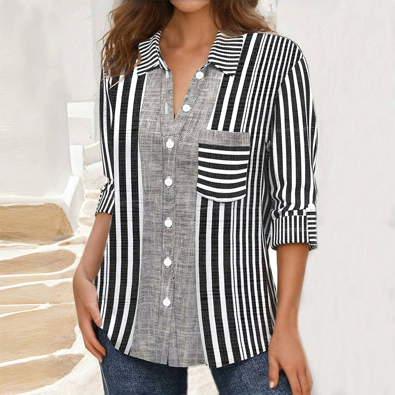 Vintage Gestreifte Bluse