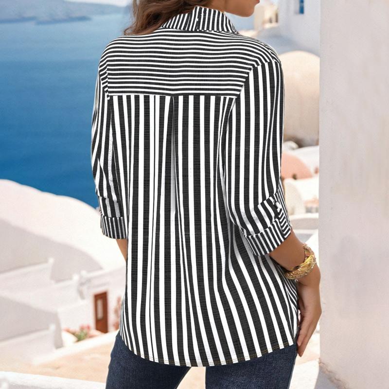 Vintage Gestreifte Bluse