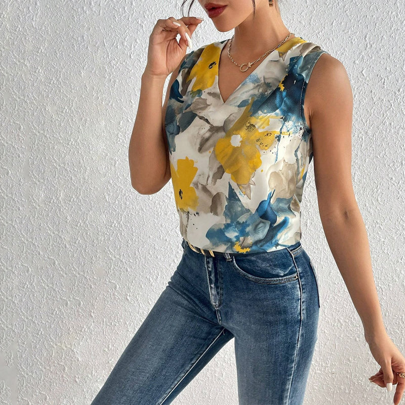 Vintage-Tanktop Mit Blumendruck