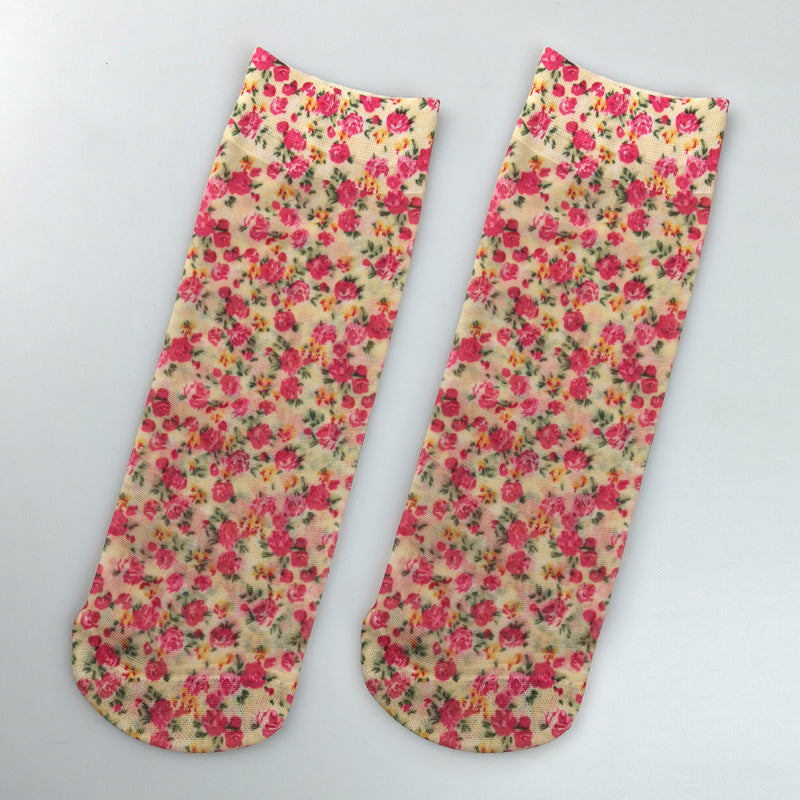 Atmungsaktive Blumensocken