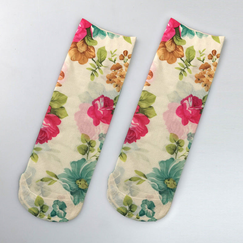 Atmungsaktive Blumensocken