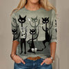 T-Shirt Mit Kreativem Katzen-Print