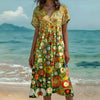 Vintage-Kleid Mit Blumendruck