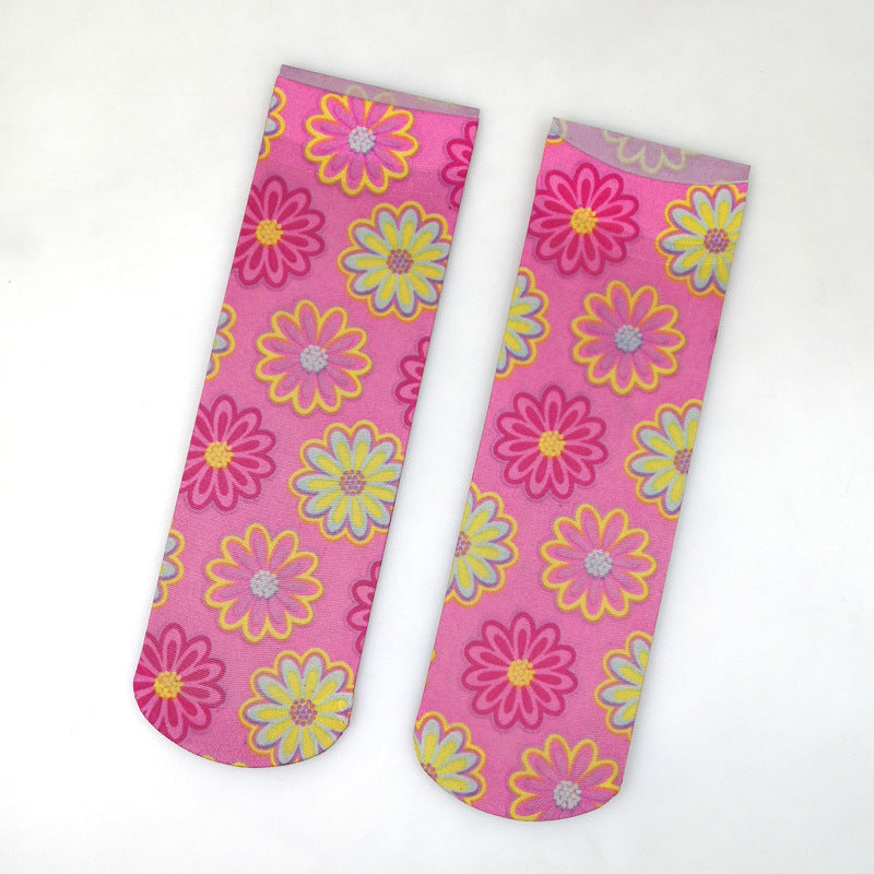 Atmungsaktive Blumensocken