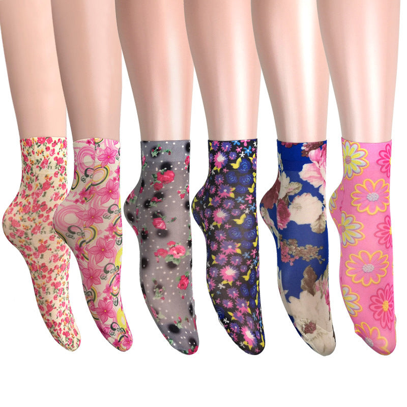 Atmungsaktive Blumensocken