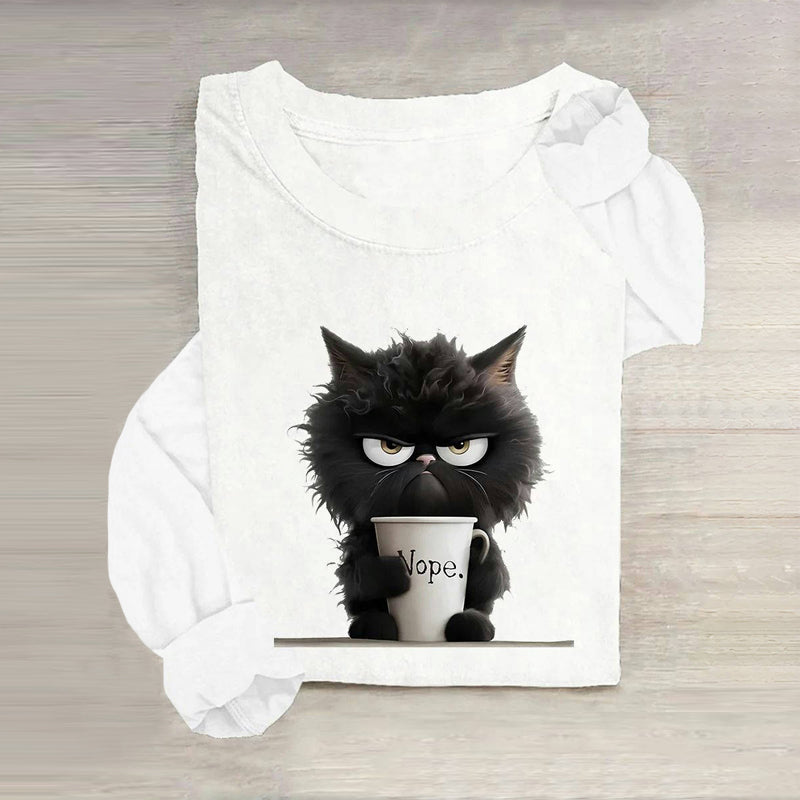 Kreatives T-Shirt Mit Katzen-Print