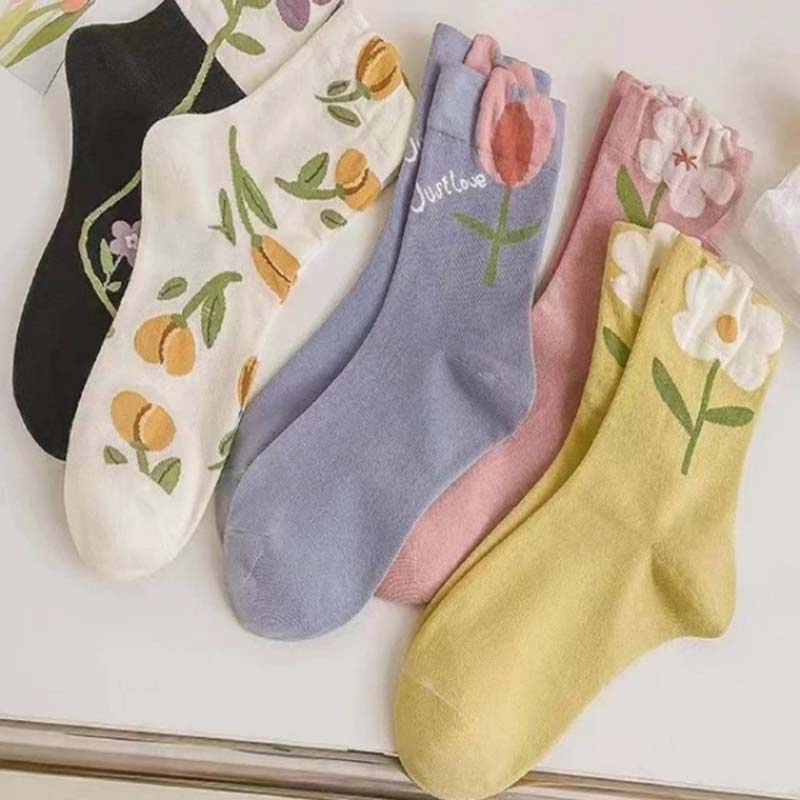 Lässige Blumensocken