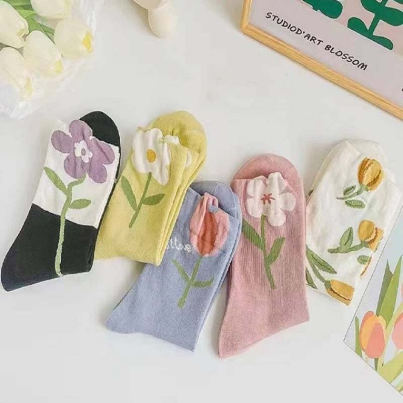 Lässige Blumensocken