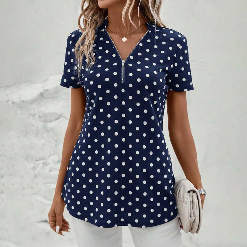 Lässige Polka Dot Bluse