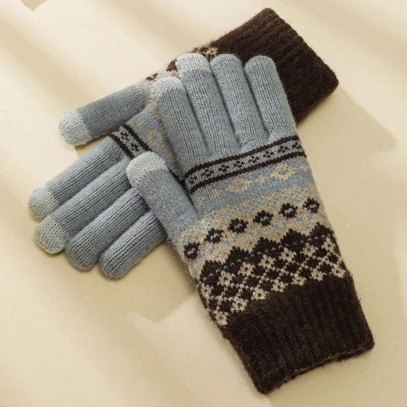 Warme Vintage-Ethno-Handschuhe