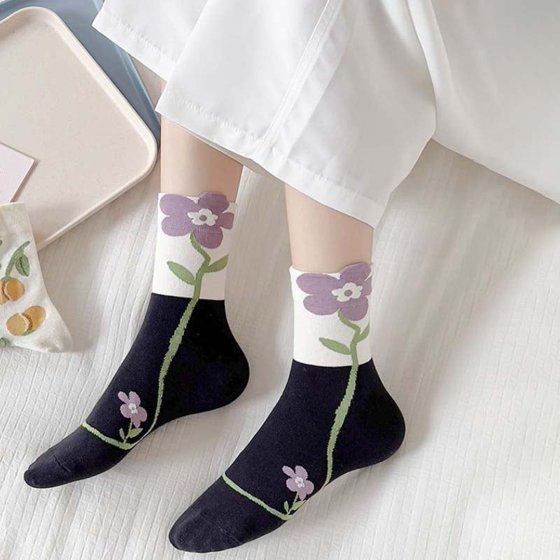 Lässige Blumensocken