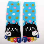 Cartoon-Katze-5-Finger-Socken