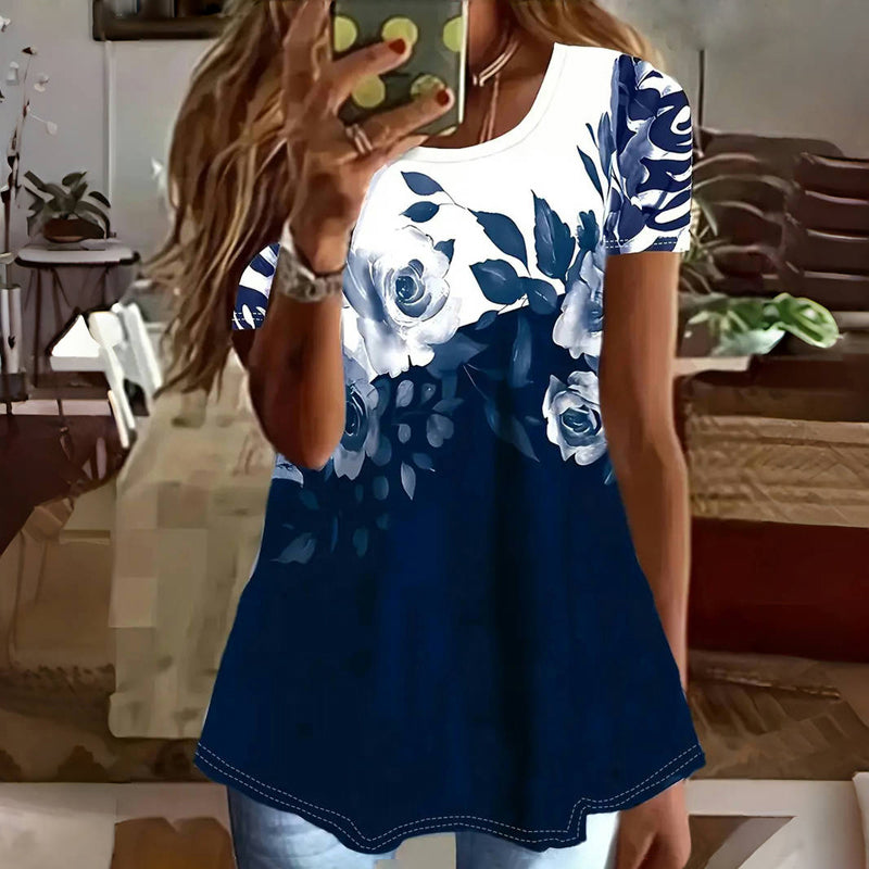 Vintage-T-Shirt Mit Blumendruck