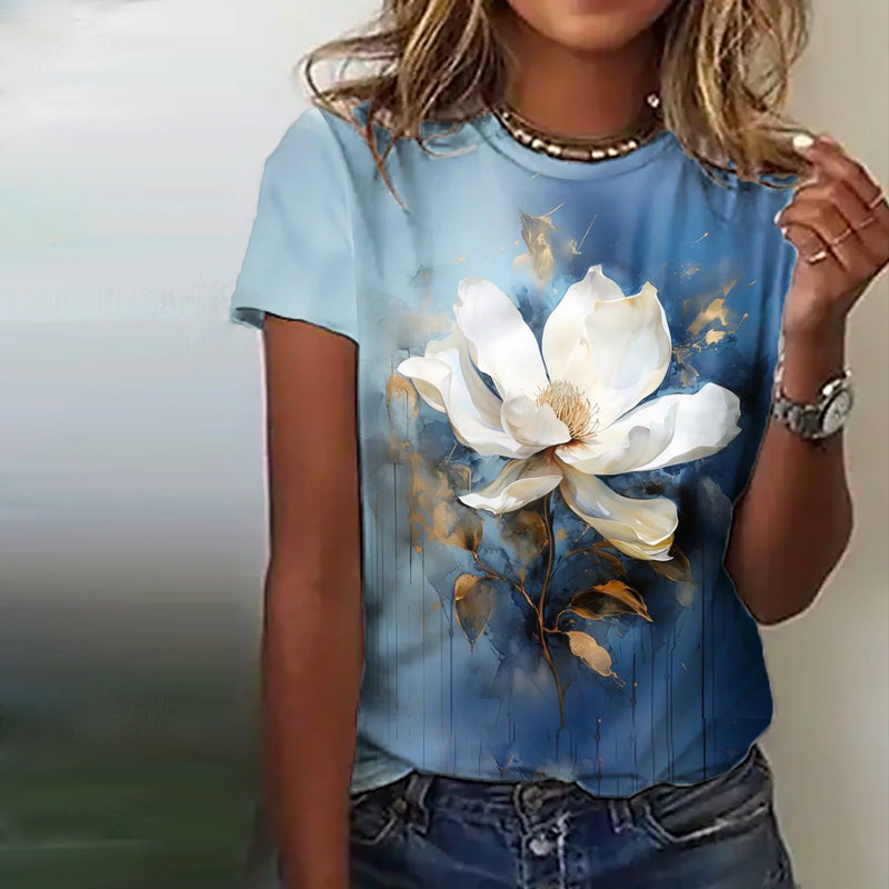 Vintage-T-Shirt Mit Blumendruck