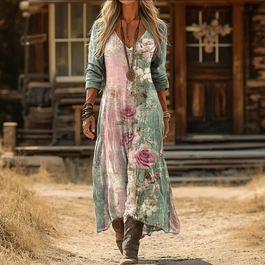 Elegantes Kleid Mit Blumendruck