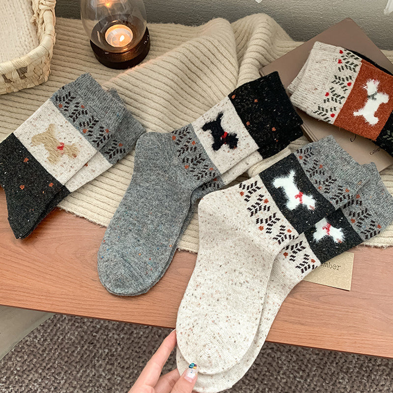 Warme Socken Mit Welpenmuster