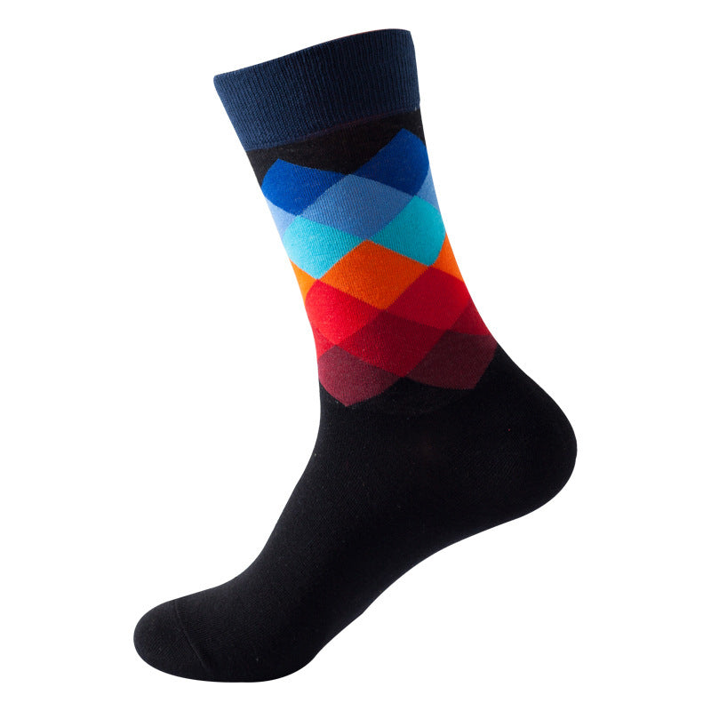 Bunt Karierte Freizeitsocken