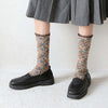 Vintage Blumen-Jacquard-Socken