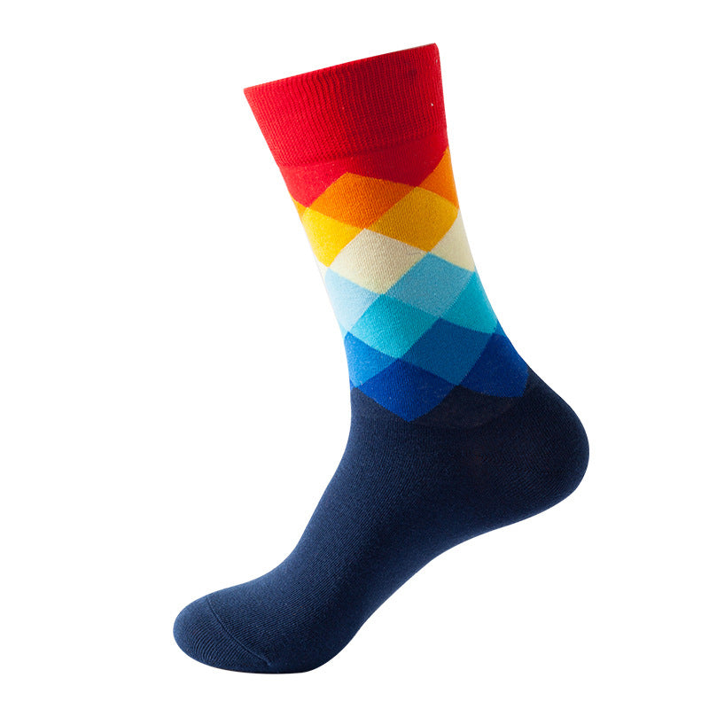 Bunt Karierte Freizeitsocken