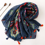 Vintage-Schal Mit Ethnischem Aufdruck