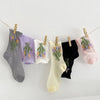 Atmungsaktive Socken Mit Floralem Jacquard