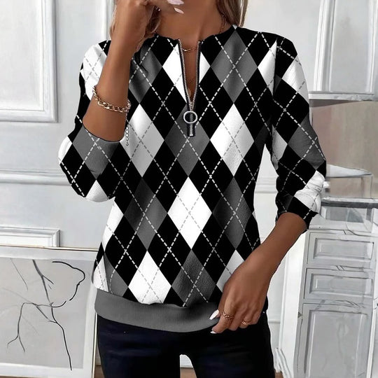 Doppellagige Bluse mit Blumendruck