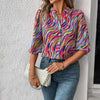 Bunte Bluse Mit Abstraktem Print