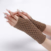 Einfarbige Strickhandschuhe