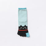 5-Zehen-Socken Mit Cartoon-Katze