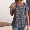 Vintage Lockere Blumenbluse