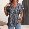 Vintage Lockere Blumenbluse