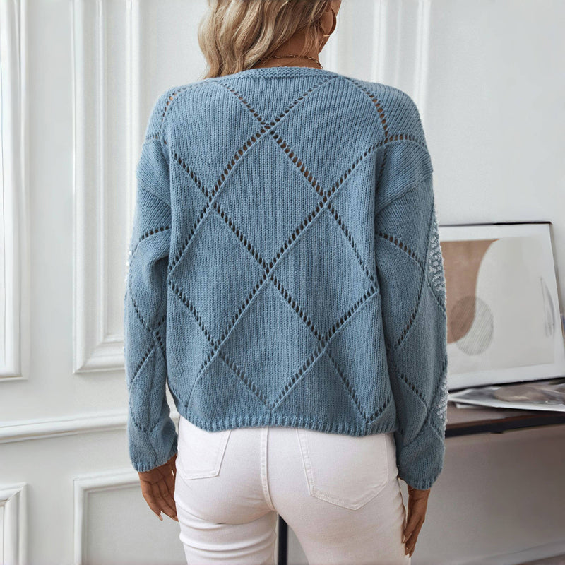 Lässiger Hohlstrickpullover