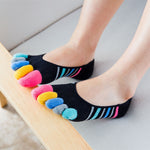 Bunt Gestreifte 5-Finger-Socken