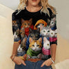 Kreatives T-Shirt Mit Katzen-Druck