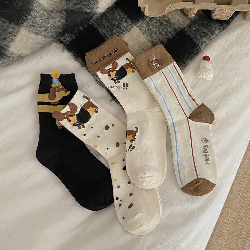 Lässige Socken Mit Cartoon-Hund