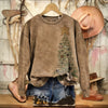 Sweatshirt Mit Vintage-Weihnachtsdruck