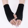 Einfarbige Strickhandschuhe