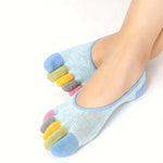 Bunte 5-Finger-Freizeitsocken