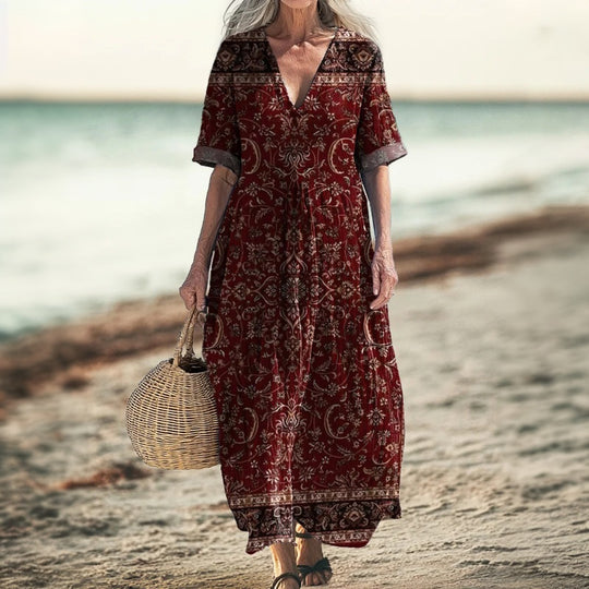 Elegantes Kleid Mit Blumendruck