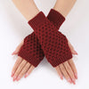 Einfarbige Strickhandschuhe